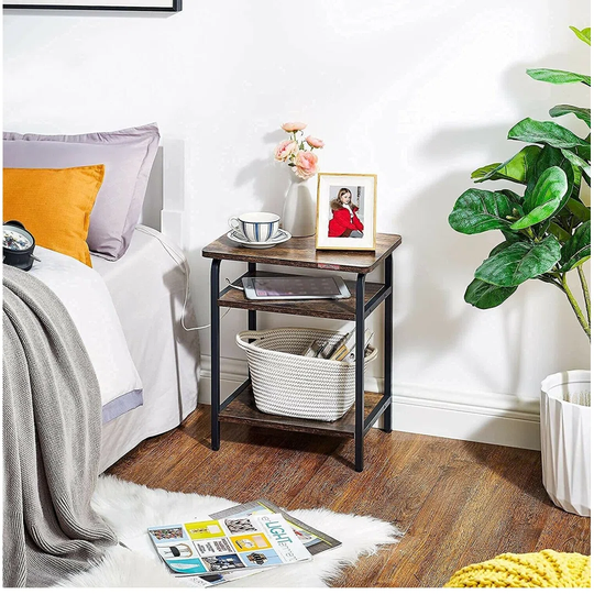 Modern Bedroom Night Table Living Room Side Table Rustic Brown End Table