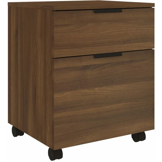 Vidaxl - Mobile File Cabinet with Wheels Brown Oak 45x38x54 cm Engineered Wood Brown