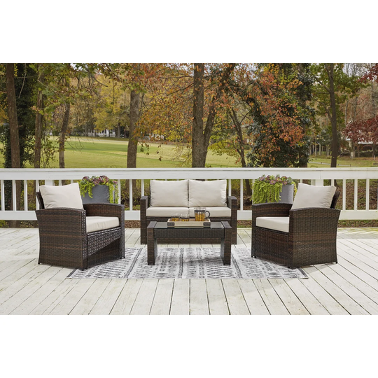 Sinagra Metal 4-Person Seating Group with Cushions