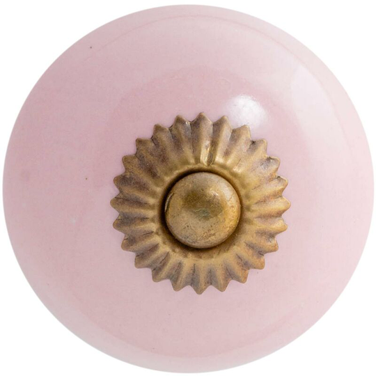 Round Ceramic Cabinet Knob - Pink - Nicola Spring