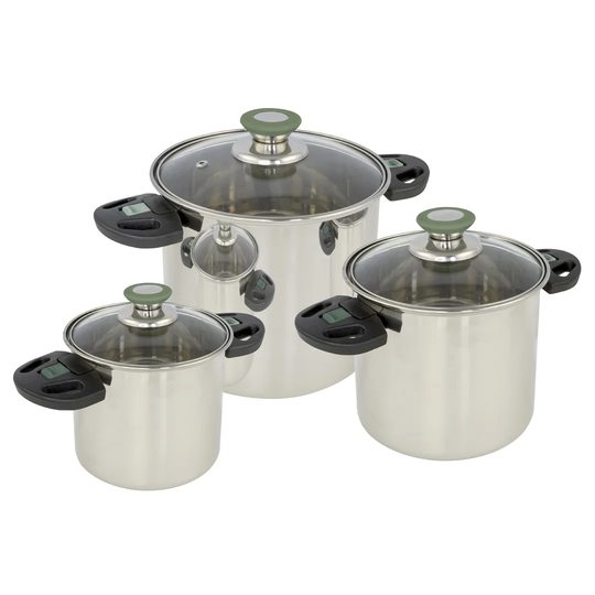 Crisler 3 Piece Pot Set with Lid