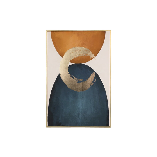 Abstract Canva With Frame And Foil 80x4x120 Cm