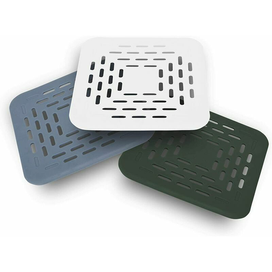 Bet 3X Waste drain protection, Waste filter, Cover for waste, with Suction cup, Hair catcher for showers, bathtubs, sinks White, Green, Blue,