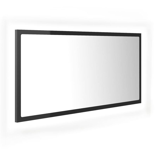 Vidaxl - led Bathroom Mirror High Gloss Grey 90x8.5x37 cm Engineered Wood Grey