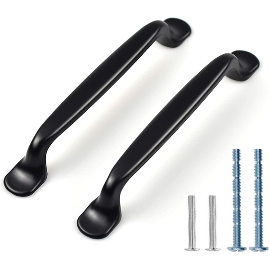12 Pcs Black Kitchen Handle, Cabinet Pulls, Cupboard Pulls, Drawer Pulls with 2 Size Screws, Perfect for Bedroom Living Room Furniture Cabinet (96mm)