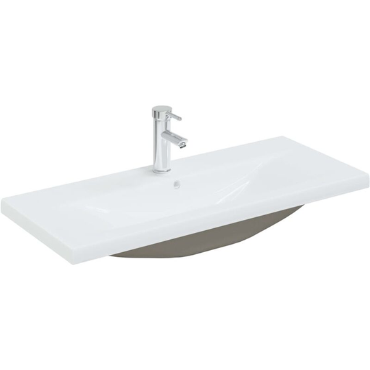 Built-in Basin with Faucet 91x39x18 cm Ceramic White FF148626_UK - Topdeal