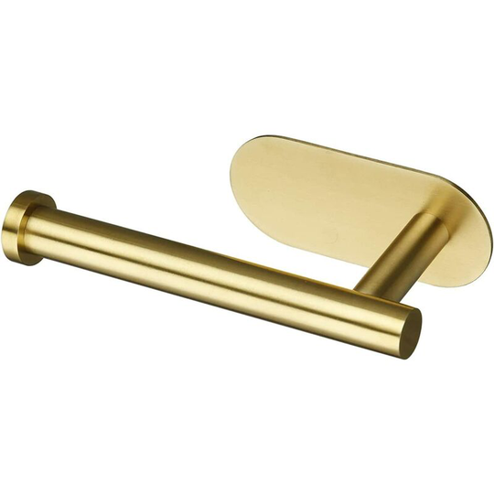 Self Adhesive Toilet Paper Roll Holder Brushed Gold sus 304 Stainless Steel No Drilling for Bathroom Bedroom Kitchen with Super Glue