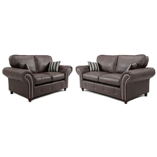 Oakland 3 & 2 Seater Fabric Sofa Set - Black