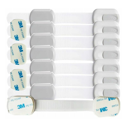 Morejieka - Children's Safety Baby Safety Lock for Cabinet Lock Additional Drawer Wardrobe Screws 3M Glue (8 Children's Security Cabinet Packs)