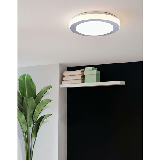 Eglo - led Carpi Chrome Steel IP44 Ceiling Light - white, chrome