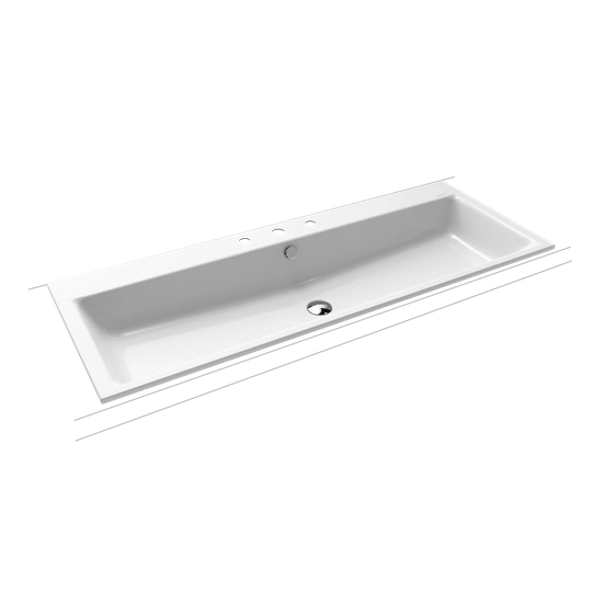 White Metal Reactangle Inset Basin Bathroom Sink