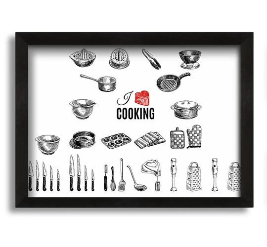 I Love Cooking 8 - Picture Frame Graphic Art on Canvas