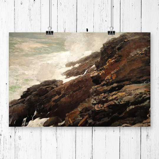 'High Cliff Coast Maine' by Winslow Homer Graphic Art