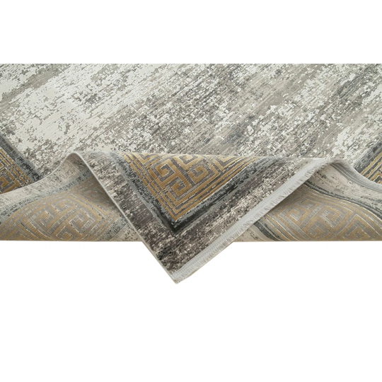 One-of-a-Kind Creslow Hand-Knotted 1960s 240cm x 340cm Viscose Area Rug in Grey/Brown