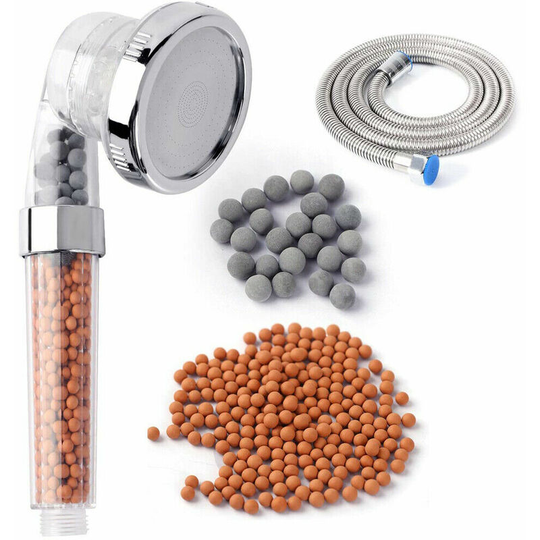 Shower Head, High Pressure 3 Spray Settings Adjustable with Beads Filter and 1.5M Shower Hose - Miqu