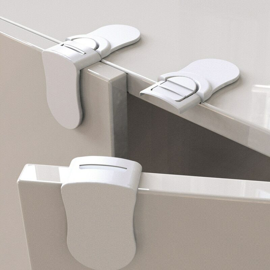 Ilovemilan - 10 Baby Safety Drawer Lock Anti-Pinch Hand Cabinet Drawer Lock Plastic White Safety Buckle Child Child Protection