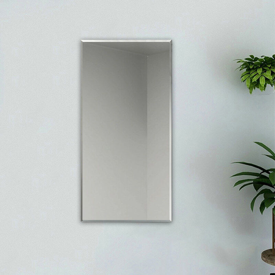 Plain Frameless Wall Mirror Large Full Length with Wall Hanging Fixings Bathroom -900X450
