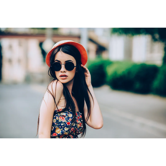 Beautiful Woman Poses by Teksomolika - Wrapped Canvas Photograph
