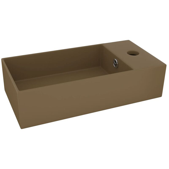 Vidaxl - Bathroom Sink with Overflow Ceramic Matt Cream Cream