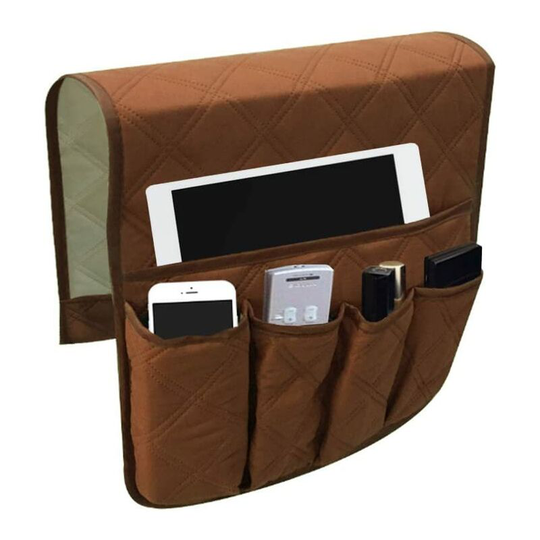 Sofa Chair Couch Armrest Organizer, 5 Pockets Armchair Storage Bag, Compatible with Non-Slip for Tablet, Mobile Phone, Pad, Books, Magazines, tv