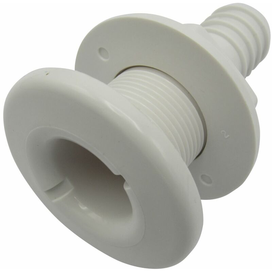 Thru Hull Fitting 16MM 5/8' (White Plastic Boat Bilge Drain Socket)