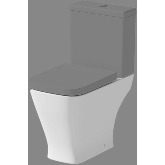 Square Close Coupled wc Toilet Pan Modern Bathroom White Ceramic
