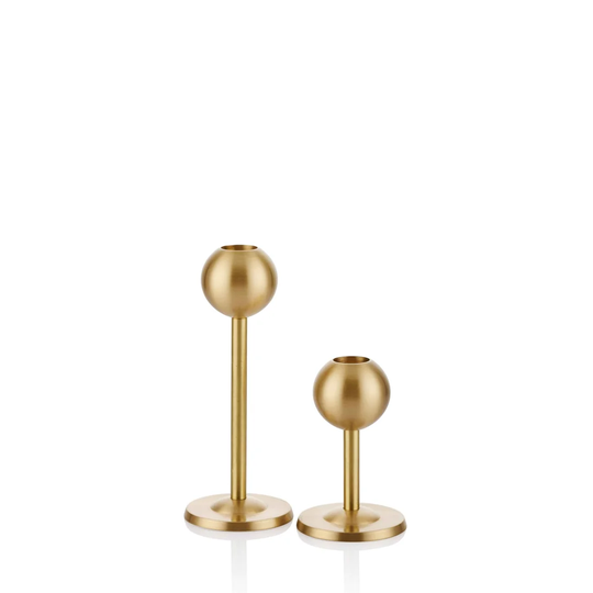 2 Piece Brass Tabletop Candlestick Set