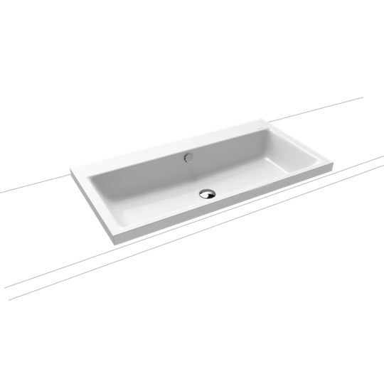 Puro White Steel Enamel Rectangular Bathroom Sink