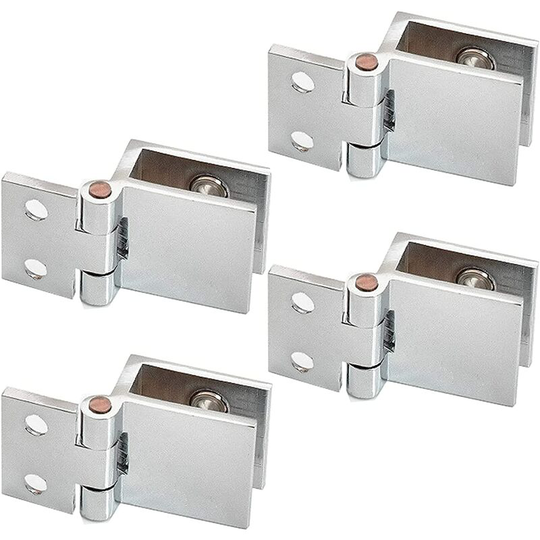 4pcs Glass Door Hinges, Kitchen Cabinet Glass Door Hinges, Showcases, Shower, Cabinet Door Corner Opening Stainless Steel Brackets