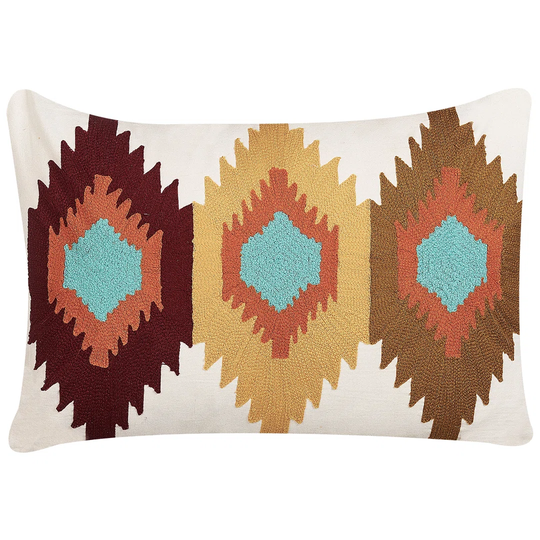 Set Of 2 Cotton Cushions Geometric Pattern 40 X 60 Cm Multicolour DANAPUR