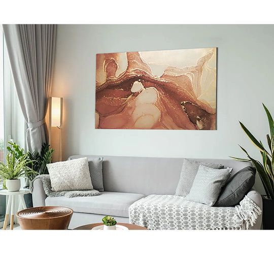 Beige Glitter Surface - Unframed Painting on Metal