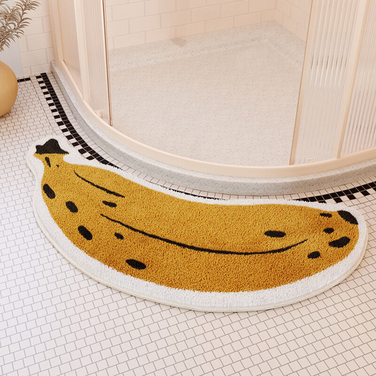 Ilovemilan - Bathroom semi arc banana mat outside shower room water absorbing mat toilet anti-skid quick drying carpet