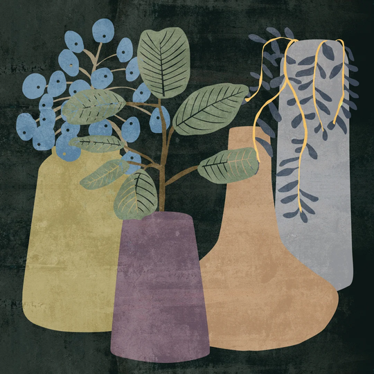 Decorative Vases III by Melissa Wang - Wrapped Canvas Painting