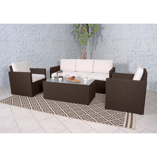Croff Rattan 5 - Person Seating Group with Cushions