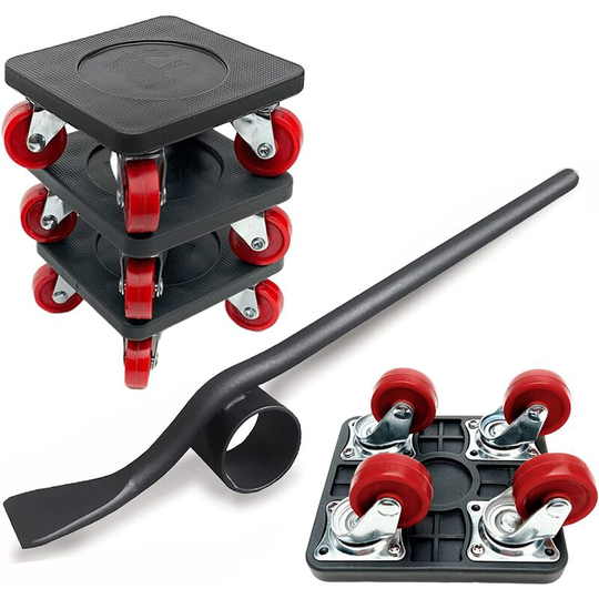 Dksfjkl - Furniture Lifter, with 4pcs of Heavy Duty Roller Move Max Up Furniture Sliders for 350kg, 360 Degree Swivel Bearings (Black)