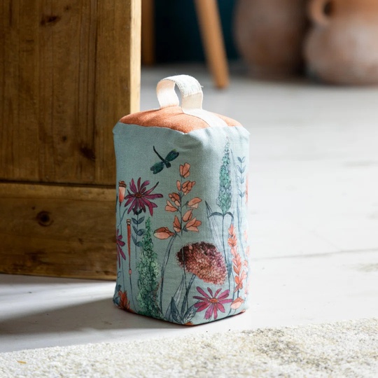 Jenifry Florabunda Cornflower Fabric Floor Door Stop