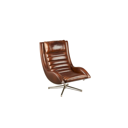 Ahzir 75Cm Wide Top Grain Leather Club Chair