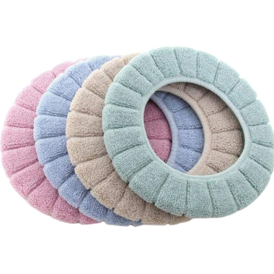 Hot Toilet Seat, 4 Pieces Toilet Seat Cover Warmer Cushion Toilet Seat Cover Stretch Toilet Seat Fit Most Toilets
