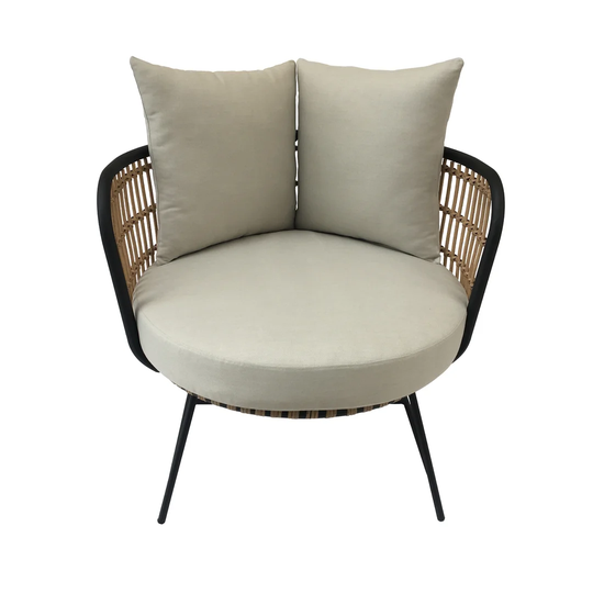 Armchair Santorini L.77 L.80 H.72.5 Mix Black-nature/beige
