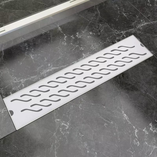 Linear Shower Drain Wave 530x140 mm Stainless Steel VD04362 - Hommoo