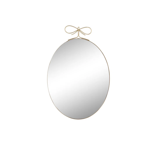 Elinna Oval Metal Framed Wall Mounted Accent Mirror in Gold