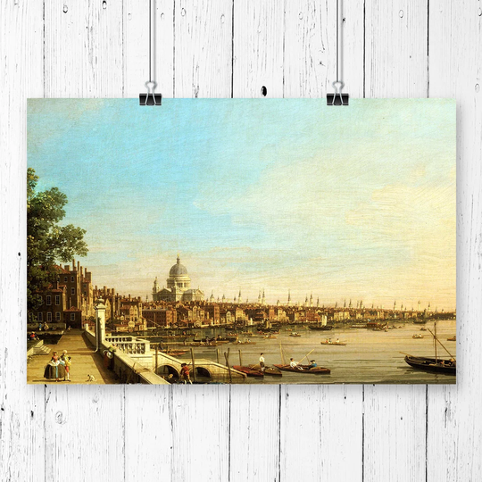 'The Thames, Somerset House' by Giovanni Canaletto Graphic Art