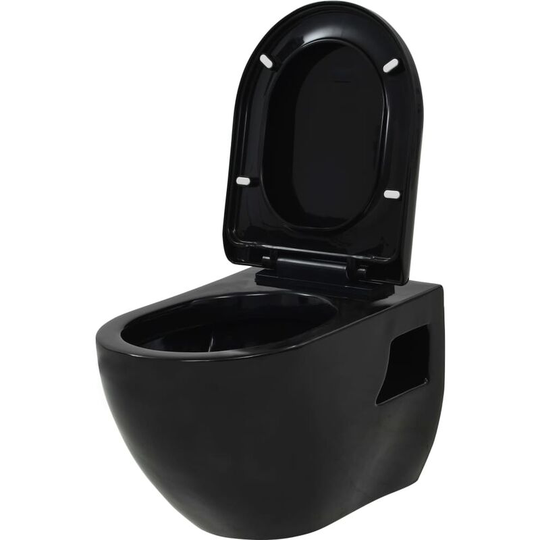 Vidaxl - Wall-Hung Toilet Ceramic Black Black