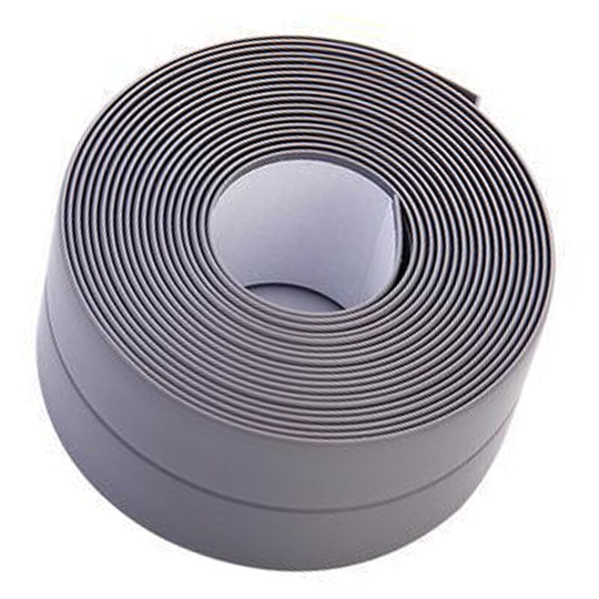 2 Pack Caulk Strips, 1.5x10ft Bathtub Self Adhesive Caulk Tape for Kitchen Countertop, Sink, Bathroom, Toilet and Tub Floor Wall Edge Protector (Gray)