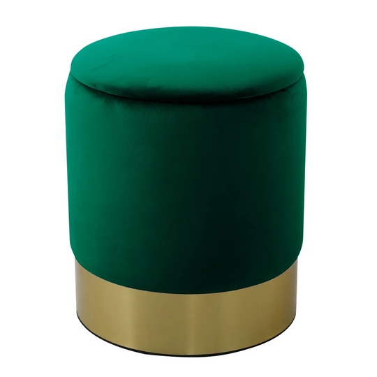 Machado 31Cm Velvet Round Storage Ottoman