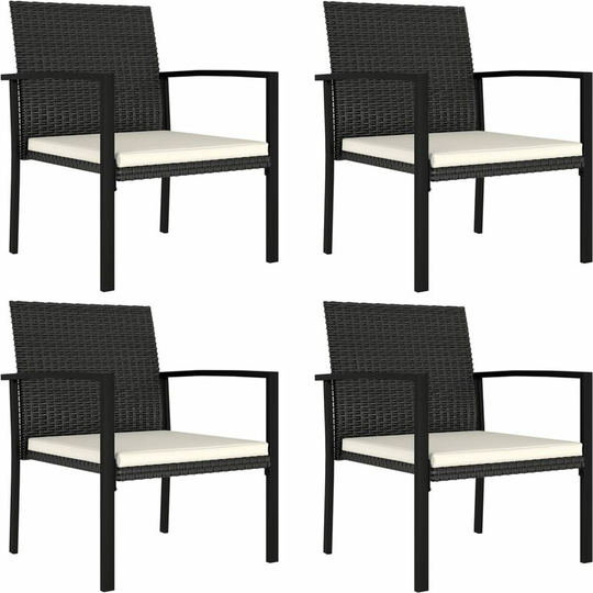 Garden Dining Chairs 4 pcs Poly Rattan Black Vidaxl Black