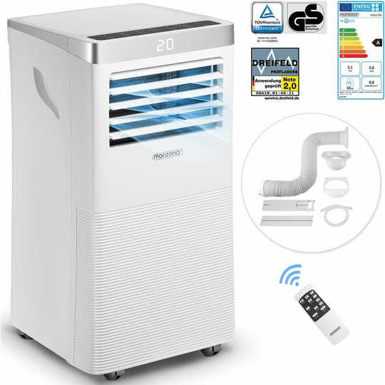 Monzana - Air Conditioner MZKA780 Portable 4in1 Portable Air Conditioning Unit Remote Control Dehumidifier 7000 btu Sleep Timer