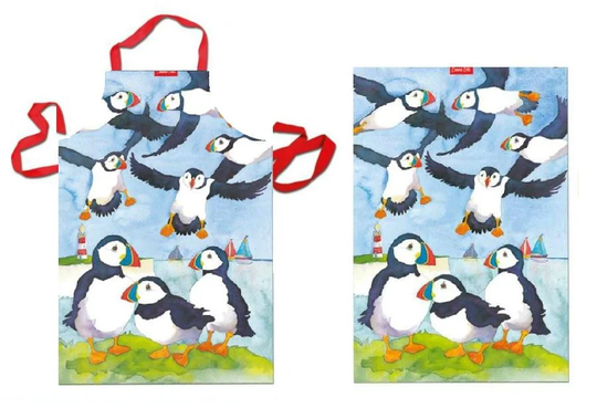 2 Piece Puffins Apron and Tea Towel Set