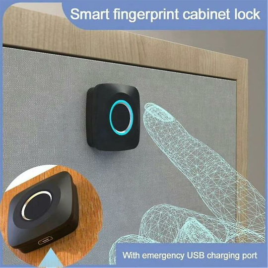 Perlerare - Keyless Fingerprint Cabinet Lock Child Safety Electric Fingerprint Drawer Lock for Home and Office