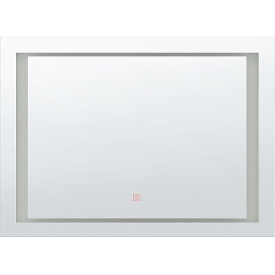 Beliani - Modern Rectangular Wall Mirror Silver Bathroom Bedroom led 60 x 80 cm Eyre - Silver
